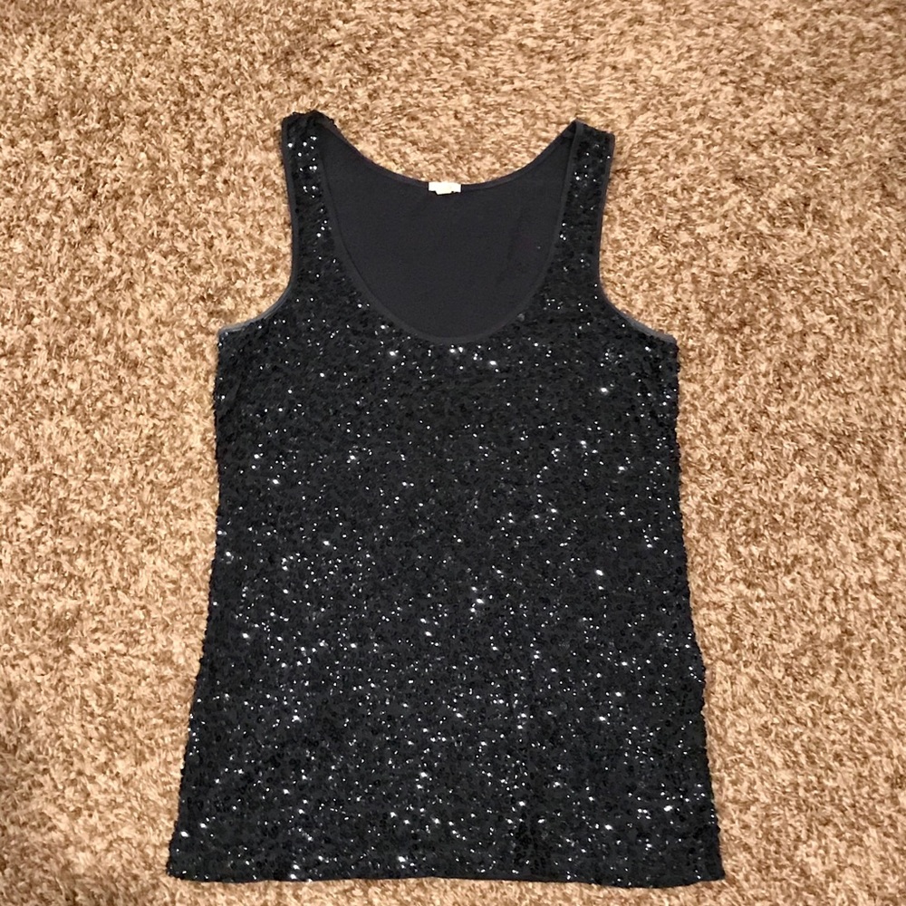j crew Blue Sequin Tank Size XS